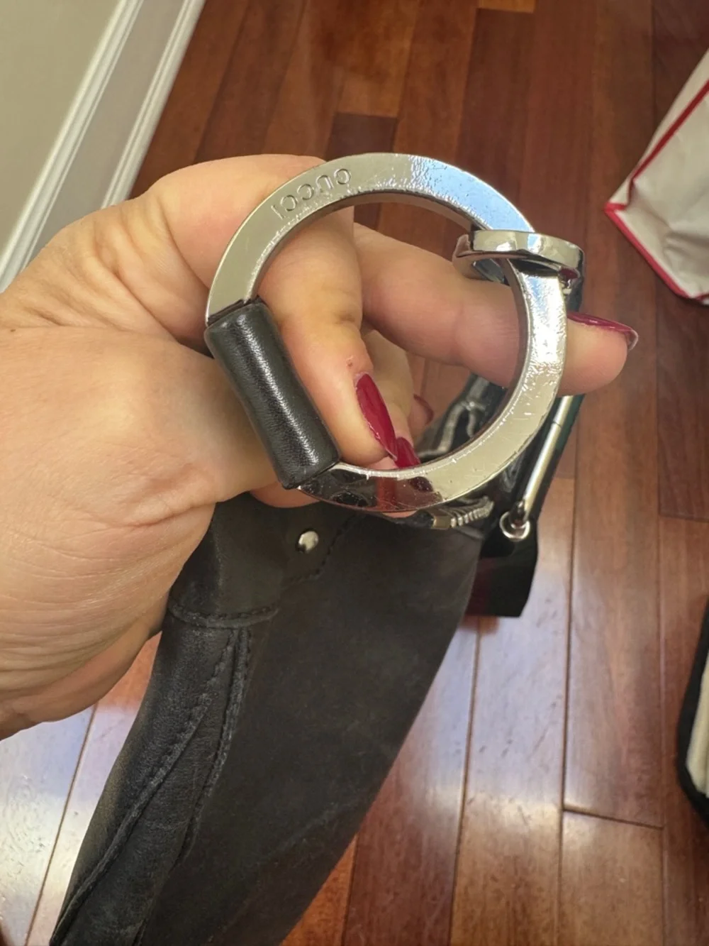 Gucci Black Quilted-Pattern Leather Zip Pouch - Picture 2 of 3